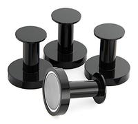 Mavoro Calamite Potenti per Appendere Giacche e Borse | Set da 4 Robusti Appendiabiti Magnetici | Magneti Neodimio 52 e Terre Rare | Magneti Potenti per Frigoriferi, Armadietti (Nero set da 4)