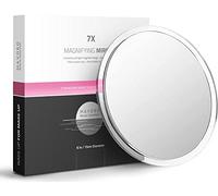 Mavoro Specchio ingranditore 15 cm con 3 ventose forti | Ingrandimento 7X | Specchio trucco & cosmetico da viaggio portatile (7X)