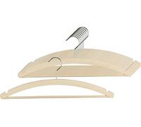 MAWA 10 Pezzi Grucce con Barra e Tacca Gonna, Modello Standard RE S, per Camicie, Camicette, Giacche, Ecologiche, Certificato FSC®, in Faggio, Girevole a 360°, 42 cm, Colore Naturale