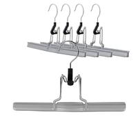 MAWA by Reston Lloyd Antiscivolo salvaspazio m/26 grucce Appendiabiti con Morsetto per Pantaloni e gonne, Silver, Set di 5