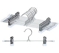 MAWA by Reston Lloyd - Gruccia salvaspazio per Pantaloni e gonne con Due Clip, Stile K/40D, Set da 10, 38 cm, Colore: Bianco