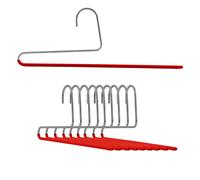 Mawa by Reston Lloyd Reverse Hook Trouser Series Gruccia salvaspazio antiscivolo con asta singola per pantaloni Stile KH/35U Set da 10 Rosso