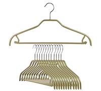 MAWA by Reston Lloyd Serie Silhouette - Grucce salvaspazio con barra e gancio per pantaloni e gonne, stile 41/FRS, confezione da 12, colore: oro