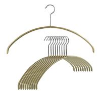 Mawa di Reston Lloyd Euro Series Grucce salvaspazio in acciaio antiscivolo per camicie, abiti e maglioni Stile 40/P Oro Set da 12