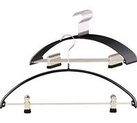 MAWA Economic PK - Grucce a clip, adatte per completi, giacche, gonne e pantaloni, 10 pezzi, salvaspazio, gancio girevole a 360°, con rivestimento antiscivolo non inquinante, 36 cm, Nero