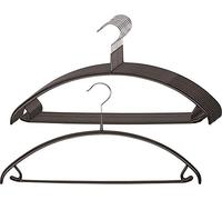 MAWA Economic U - Grucce Universale, Adatte per Magliette e Maglioni, Completi, Donne e Pantaloni, 10 Pezzi, Gancio Direvole a 360°, con Rivestimento Antiscivolo non Inquinante, 36 cm, Nero