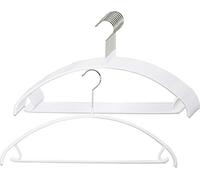 MAWA Economic U - Grucce universale, adatte per magliette e maglioni, completi, gonne e pantaloni, 10 pezzi, salvaspazio, 360°, con rivestimento antiscivolo non inquinante, 42 cm, Bianco