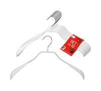 MAWA Grucce per Abiti, Bodyform, Set di 10 Pezzi, in Metallo, a Forma di Corpo per Giacche, Cappotti, Blazer e Giacconi, Ruotabili a 360°, con Rivestimento Antiscivolo, 42 cm, Bianco