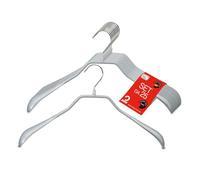 MAWA Grucce Appendiabiti Ergonomiche in Metallo, Set di 25, Ideali per Cappotti, Giacche, Blazer e Completi, Gancio Girevole 360°, Rivestimento Antiscivolo, 42 cm, Argento