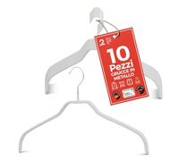 MAWA Grucce per Abiti, Silhouette F, Set di 10 Pezzi, Salvaspazio e Antiscivolo, per Camicie e Camicette, Ruotabili a 360°, con Rivestimento Antiscivolo, 41 cm, Bianco