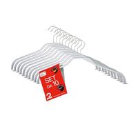 MAWA Grucce per Abiti, Silhouette F, Set di 10 Pezzi, Salvaspazio e Antiscivolo, per Camicie e Camicette, Ruotabili a 360°, con Rivestimento Antiscivolo, 45 cm, Bianco