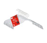 MAWA Grucce per Abiti, Silhouette F, Set di 10 Pezzi, Salvaspazio e Antiscivolo, per Camicie e Camicette, Ruotabili a 360°, con Rivestimento Antiscivolo, 41 cm, Bianco