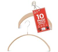 MAWA Grucce Appendiabiti, Set di 10 Grucce Salvaspazio e Antiscivolo, Ideali per T-Shirt e Maglioni, Gancio Girevole 360°, Rivestimento Antiscivolo, 40 cm, Latte