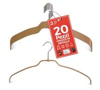 MAWA Grucce Appendiabiti, Set di 20 Grucce Salvaspazio e Antiscivolo, Gancio Girevole 360°, Ideali per Bluse, Camicie e T-Shirt, 36 cm, Latte Macchiato, Made in Germany