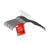 MAWA Grucce Appendiabiti, Set di 25 Grucce Salvaspazio e Antiscivolo, Ideali per Camicie e Bluse, Gancio Girevole 360°, Rivestimento Antiscivolo, 45 cm, Nero