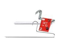 MAWA Grucce Pantaloni, Set di 10 Grucce Salvaspazio, Ideali per Jeans, Pantaloni in Tessuto e da Completo, Barra con Rivestimento Antiscivolo, 35 cm, Bianco