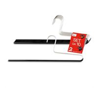 MAWA Grucce per Abiti KH, Set di 10 Pezzi, Salvaspazio e Antiscivolo, per Jeans, Pantaloni in Tessuto e Pantaloni da Abito, con Rivestimento Antiscivolo, 35 cm, Nero