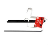 MAWA Grucce Pantaloni, Set di 10 Grucce Salvaspazio, Ideali per Jeans, Pantaloni in Tessuto e da Completo, Barra con Rivestimento Antiscivolo, 32 cm, Nero