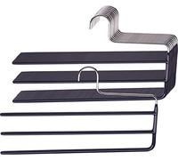 MAWA KH3 - Grucce salvaspazio per 3 pantaloni, 1 pezzi, cromate, con rivestimento antiscivolo non inquinante, 35 cm, Nero