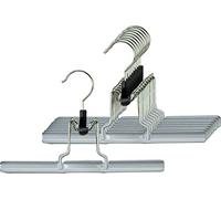 MAWA MAWAmat - Grucce a pinza, 10 pezzi, adatto per pantaloni e gonne, gancio girevole a 360°, con rivestimento antiscivolo non inquinante, 26 cm, Argento