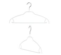 MAWA Reston Lloyd Silhouette - Appendiabiti per camicia, antiscivolo, salvaspazio, con barra per pantaloni e ganci per gonne, stile 42/FTU, confezione da 2, colore: bianco, 2 pezzi