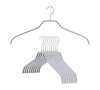 MAWA Reston Lloyd Silhouette Series 12148 - Grucce salvaspazio Antiscivolo, per Camicie e Abiti, Stile 41/F, 10 Pezzi, Colore: Argento, Confezione da 10 Pezzi