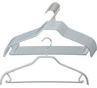 MAWA Silhouette FRS - Grucce universale, adatte per vestiti con colletto come camicie e camicette, completi, gonne e pantaloni, 10 pezzi, 360°, 41 cm, Argento
