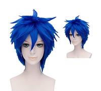 Mawaru Penguindrum Shoma Takakura Cosplay Wigs Blue Short Fluffy Layered Synthetic Hair For Men's + Wig Cap