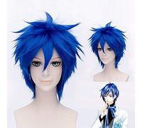 Mawaru Penguindrum Shoma Takakura Parrucche Cosplay Blu Breve Soffice Strati Capelli Sintetici Per Uomo + Cappuccio Parrucca