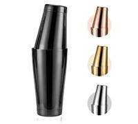 Mawisek Boston Shaker Set di barattoli ponderati da oz oz | Shaker Martini in acciaio inox resistente, strumenti professionali da bar, per baristi, casa, feste e bar, nero