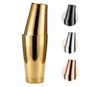 Mawisek Boston Shaker Set di barattoli ponderati da oz oz | Shaker Martini in acciaio inox resistente, strumento professionale per baristi, casa, feste e bar, oro