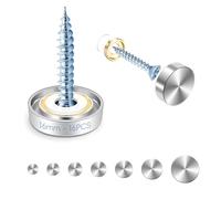 mawmuaw 16 mm Viti per Specchi 16 Pezzi Specchio Viti con Coprivite Acciaio Inox Chiodi Copertura Rondelle Rame e Gomma Guarnizioni per Insegne Pubblicitarie Vetro e Bagno Pannelli Armadi Tavolini