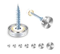 mawmuaw 18 mm Viti per Specchi 16 Pezzi Specchio Viti con Coprivite Acciaio Inox Chiodi Copertura Rondelle Rame e Gomma Guarnizioni per Insegne Pubblicitarie Vetro e Bagno Pannelli Armadi Tavolini