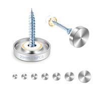 mawmuaw 20 mm Viti per Specchi 16 Pezzi Specchio Viti con Coprivite Acciaio Inox Chiodi Copertura Rondelle Rame e Gomma Guarnizioni per Insegne Pubblicitarie Vetro e Bagno Pannelli Armadi Tavolini