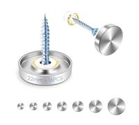 mawmuaw 22 mm Viti per Specchi 16 Pezzi Specchio Viti con Coprivite Acciaio Inox Chiodi Copertura Rondelle Rame e Gomma Guarnizioni per Insegne Pubblicitarie Vetro e Bagno Pannelli Armadi Tavolini