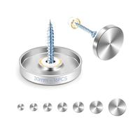mawmuaw 30 mm Viti per Specchi 16 Pezzi Specchio Viti con Coprivite Acciaio Inox Chiodi Copertura Rondelle Rame e Gomma Guarnizioni per Insegne Pubblicitarie Vetro e Bagno Pannelli Armadi Tavolini