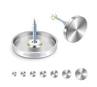 mawmuaw 40 mm Viti per Specchi 8 Pezzi Specchio Viti con Coprivite Acciaio Inox Chiodi Copertura Rondelle Rame e Gomma Guarnizioni per Insegne Pubblicitarie Vetro e Bagno Pannelli Armadi Tavolini