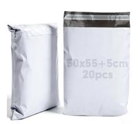 mawmuaw Buste Spedizione 50x55+5 cm Buste Spedizioni 20 Pezzi Sacchetti Spedizione Adesive Plastica per Spedizioni Opaco Shipping Bags Impermeabile per Pacchi da Spedire, Postaliim, Ballaggio Vestiti