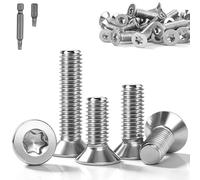 mawmuaw Viti a testa svasata Torx, M5 x 12 mm, 30 viti a testa svasata in acciaio inox A2 V2A, M5, a testa svasata, con 2 punte (25/50 mm) per mobili, ingegneria meccanica e fai da te