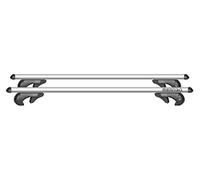 Max. 90 kg Coppia Barre da Tetto Completa per Auto con Rails Rialzati, Argento, Extra Large - 135 cm