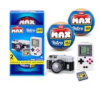 Max Build More Premium Retro Series 2 Confezione da 2 (Macchina fotografica e Console di gioco portatile) by ZURU: Giocattolo unboxing con mini mattoncini collezionabili, fino a 340 pezzi