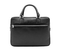 MAX Cartella in Pelle Porta-Computer Con Tracolla - Nero