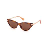 Max&Co. MO0101 Occhiali da Sole Donna, Occhiali da Sole in Metallo Leggeri ed Eleganti, Custodia Inclusa, Forma Lente Gatto, Lenti Marrone, Havana Scuro