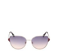 Max&Co. MO0082 Occhiali da Sole Donna, Occhiali da Sole in Metallo Leggeri ed Eleganti, Forma Lente Gatto, Lenti Marrone Sfumato, Oro