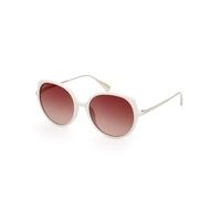 Max&Co. MO0088 Occhiali da Sole Donna, Occhiali da Sole Leggeri ed Eleganti, Forma Lente Rotonda, Lenti Marrone Sfumato, Bianco