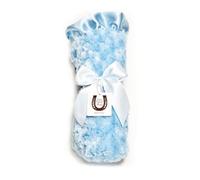 Max Daniel Baby Rosebuds and Satin Throw - Solid Blue