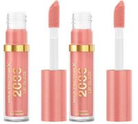 Max Factor 2000 Calorie Lip Glaze, brillante gloss colorato, arricchito da un complesso nutriente con Acido Ialuronico e Squalane, formula vegana, 060 Favour Song, 4,4 ml (Confezione da 2)