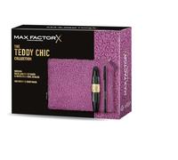 Max Factor, Cofanetto Regalo Donna Teddy Chic, Pochette in morbido tessuto teddy con Mascara False Lash Effect Raven Black + Matita Occhi Khol Kajal 20 Black