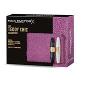 Max Factor, Cofanetto Regalo Donna Teddy Chic, Pochette in morbito tessuto teddy con Mascara False Lash Effect Raven Black + False Lash Effect Lash Serum