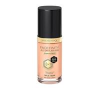 Max Factor Facefinity All Day Flawless 3 in 1 Fondotinta Liquido a Lunga Durata, 45 Warm Almond, 30 ml